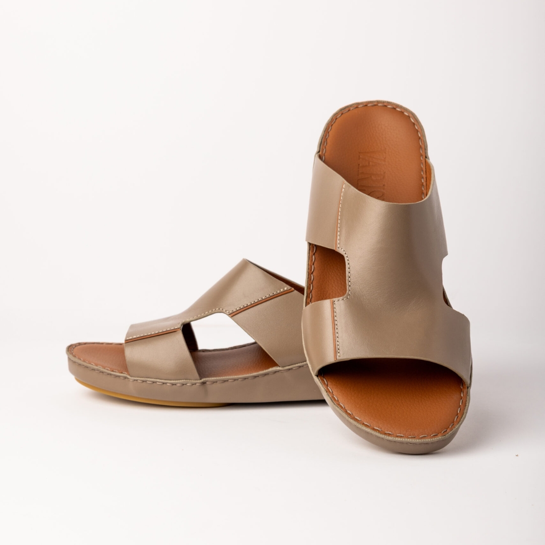 Black Leather Sandals for Men