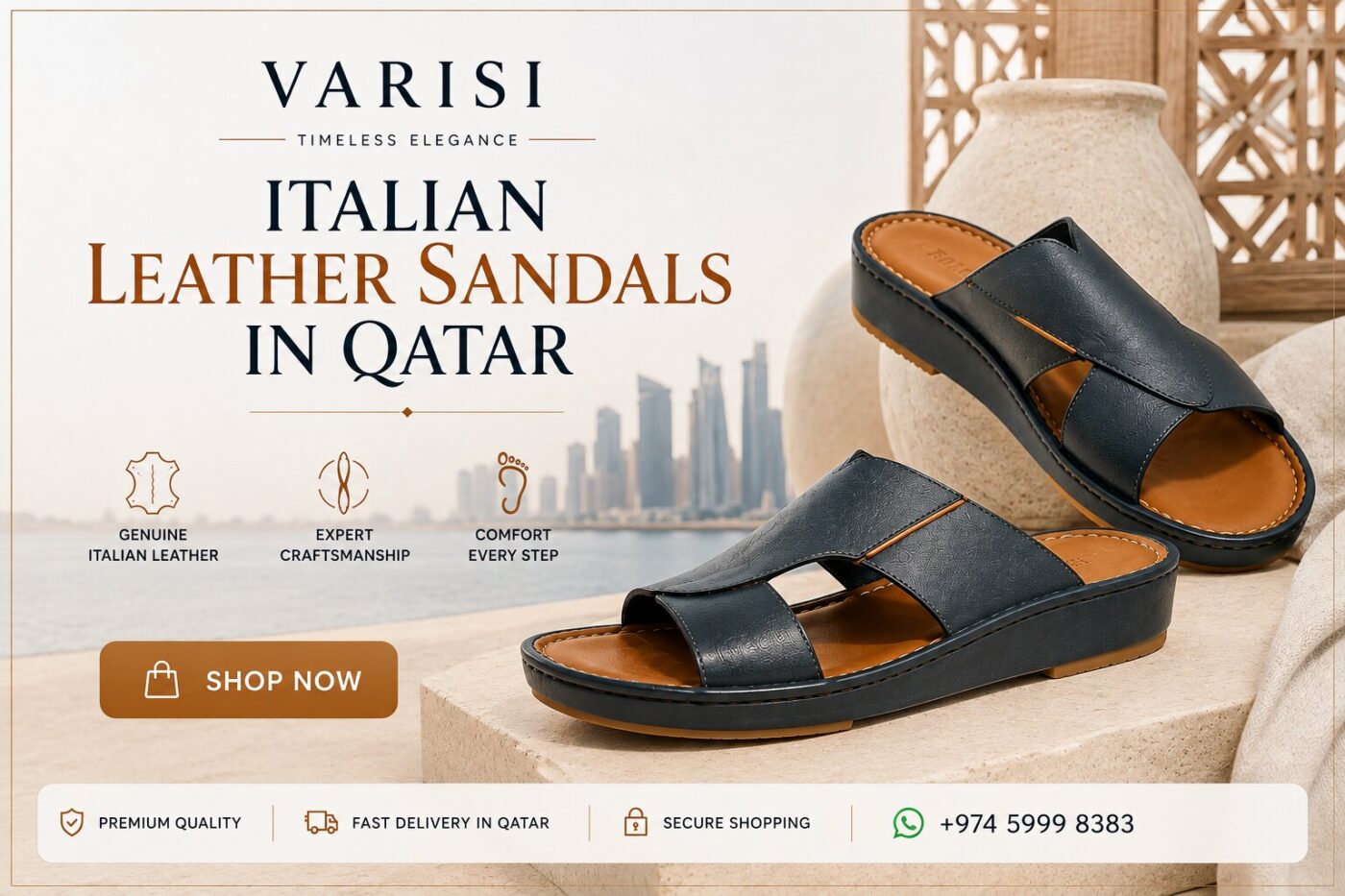 Italian leather sandals in Qatar